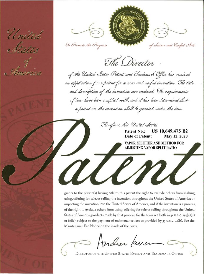 EAVD patent is registered in United States